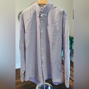 Cutter & Buck Men's Purple & Navy Checkered Shirt Size XL